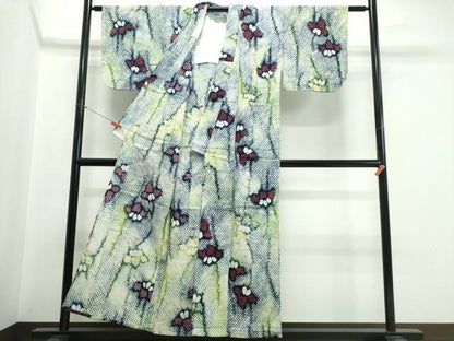 平和屋着物∴夏物　浴衣　有松鳴海絞り　杜若　綿　逸品　CABJ0263ng
