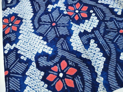 平和屋着物∴夏物　浴衣　有松鳴海絞り　花唐草文　綿　逸品　CABJ0266ng
