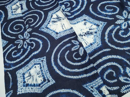 平和屋着物∴夏物　浴衣　有松鳴海絞り　花唐草文　綿　逸品　CABJ0269ng