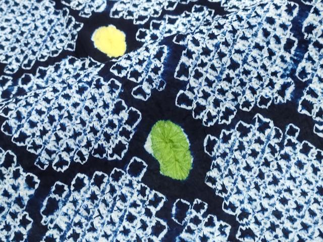 平和屋着物∴夏物　浴衣　有松鳴海絞り　麻の葉文様　綿　逸品　未使用　CABJ0272ng