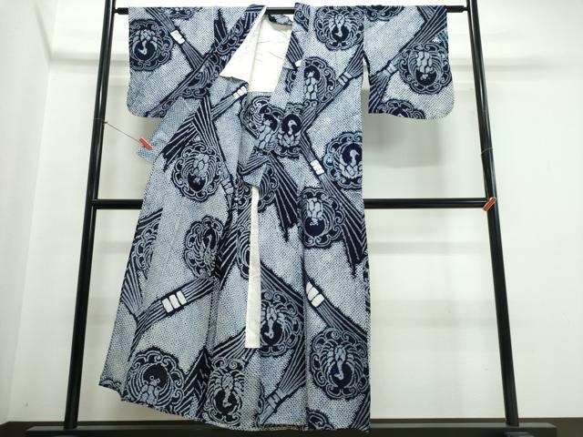 平和屋着物∴夏物　浴衣　有松鳴海絞り　正倉院孔雀文　逸品　CABJ0274ng