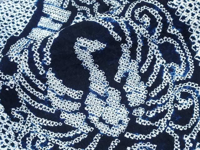 平和屋着物∴夏物　浴衣　有松鳴海絞り　正倉院孔雀文　逸品　CABJ0274ng