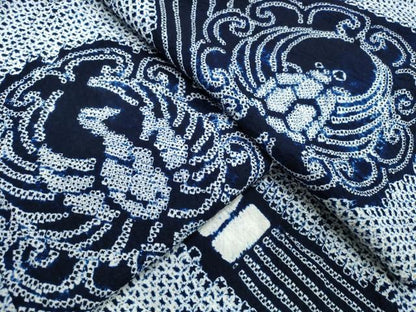 平和屋着物∴夏物　浴衣　有松鳴海絞り　正倉院孔雀文　逸品　CABJ0274ng