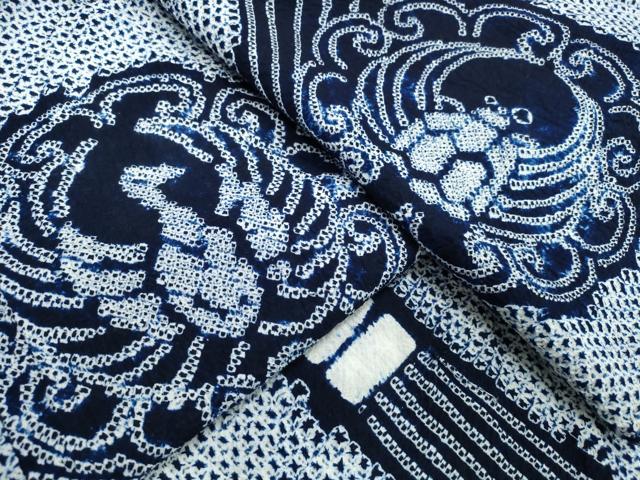 平和屋着物∴夏物　浴衣　有松鳴海絞り　正倉院孔雀文　逸品　CABJ0274ng