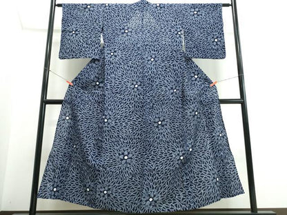 平和屋着物∴夏物　浴衣　有松鳴海絞り　舞花文　綿　逸品　CABJ0275ng