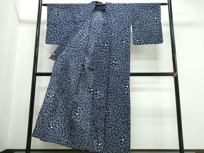 平和屋着物∴夏物　浴衣　有松鳴海絞り　舞花文　綿　逸品　CABJ0275ng