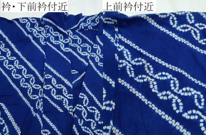 平和屋着物∴夏物　浴衣　有松鳴海絞り　斜線七宝文　綿　逸品　CABJ0277ng