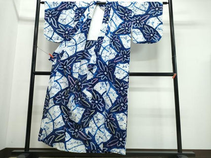 平和屋着物∴夏物　浴衣　有松鳴海絞り　舞花吉祥文　綿　逸品　CABJ0281ng