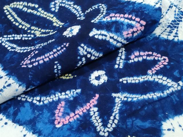 平和屋着物∴夏物　浴衣　有松鳴海絞り　舞花吉祥文　綿　逸品　CABJ0281ng