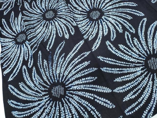 平和屋着物∴夏物　浴衣　有松鳴海絞り　菊文　綿　逸品　CABJ0284ng