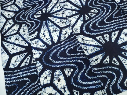 平和屋着物∴夏物　浴衣　有松鳴海絞り　流水麻の葉文様　綿　逸品　CABJ0288ng