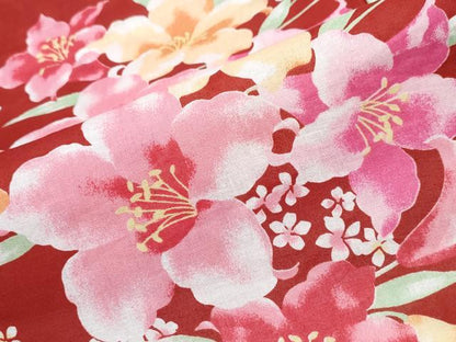 平和屋着物∴夏物　浴衣　枝花文　綿　逸品　CABJ0292ng