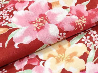 平和屋着物∴夏物　浴衣　枝花文　綿　逸品　CABJ0292ng