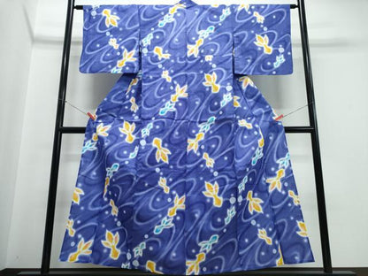 平和屋着物∴夏物　浴衣　注染　金魚　流水文　綿　逸品　CABJ0293ng