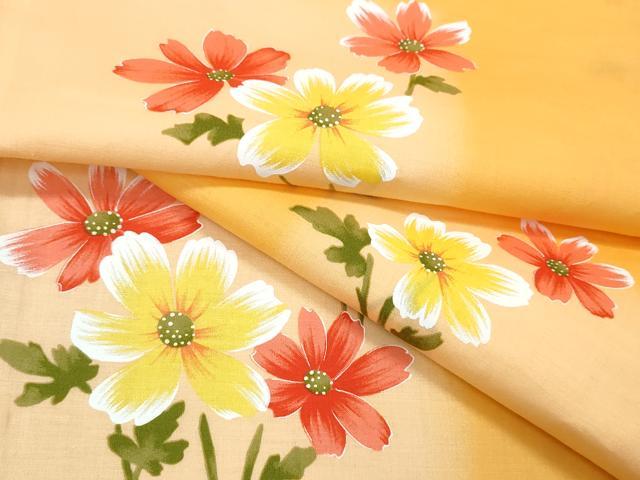 平和屋着物∴夏物　浴衣　草花文　綿　逸品　CABJ0306ng