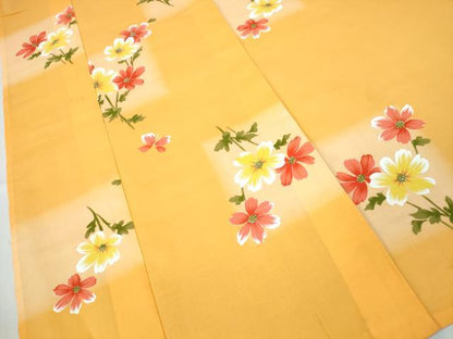 平和屋着物∴夏物　浴衣　草花文　綿　逸品　CABJ0305ng