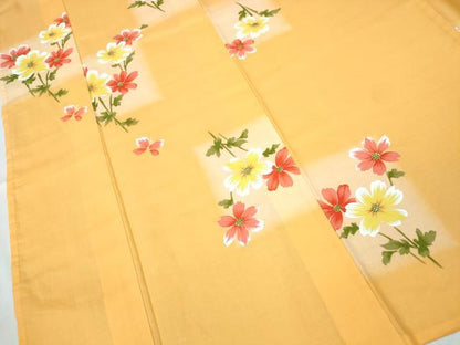 平和屋着物∴夏物　浴衣　草花文　綿　逸品　CABJ0306ng
