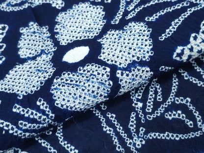 平和屋着物∴夏物　浴衣　有松鳴海絞り　枝花文　綿　逸品　CABJ0311ng