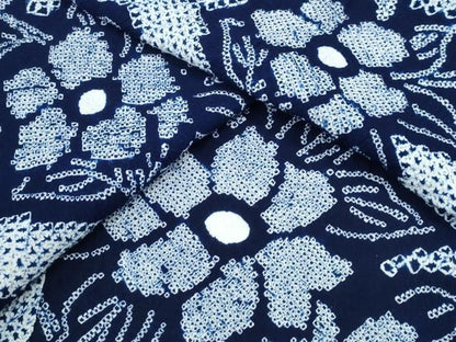 平和屋着物∴夏物　浴衣　有松鳴海絞り　枝花文　綿　逸品　CABJ0311ng