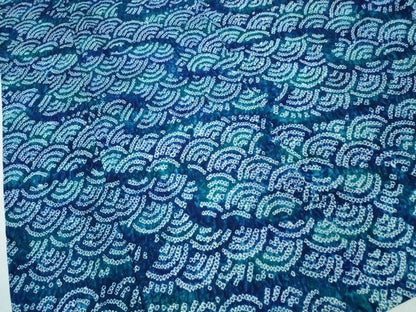 平和屋着物∴夏物　浴衣　有松鳴海絞り　青海波流水文　綿　逸品　CABJ0312ng