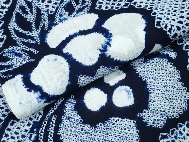 平和屋着物∴夏物　浴衣　有松鳴海絞り　枝花文　綿　逸品　CABJ0313ng