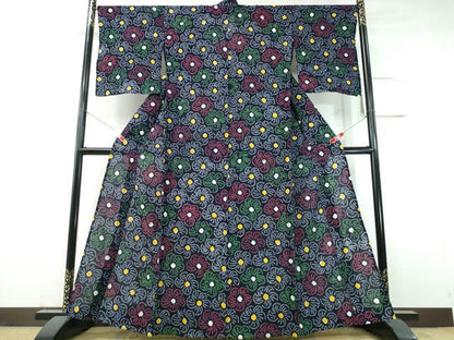 平和屋着物∴夏物　浴衣　有松鳴海絞り　捻じ梅文　綿　逸品　CABJ0336ng
