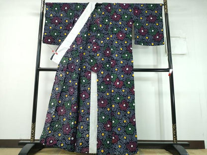 平和屋着物∴夏物　浴衣　有松鳴海絞り　捻じ梅文　綿　逸品　CABJ0336ng