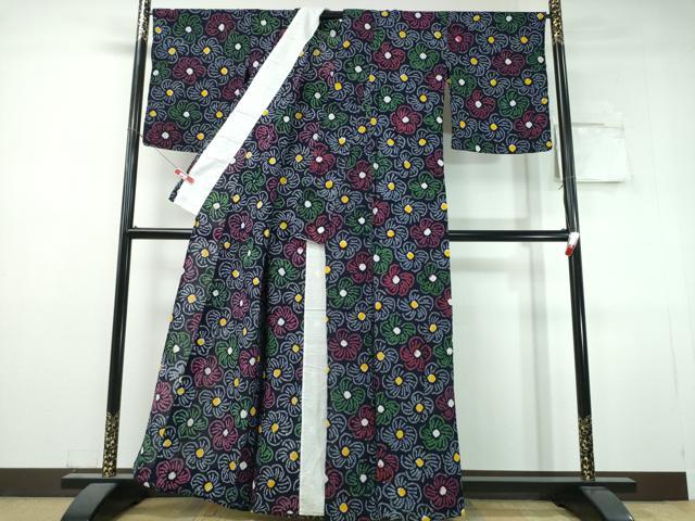 平和屋着物∴夏物　浴衣　有松鳴海絞り　捻じ梅文　綿　逸品　CABJ0336ng