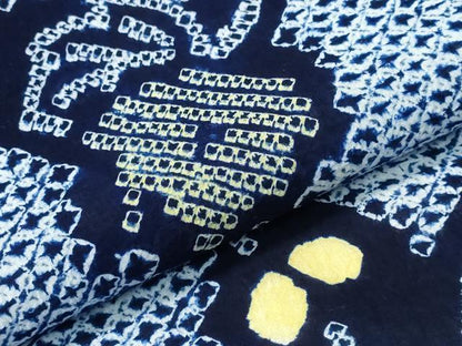 平和屋着物∴夏物　浴衣　有松鳴海絞り　蔦の葉文　綿　逸品　CABJ0347ng