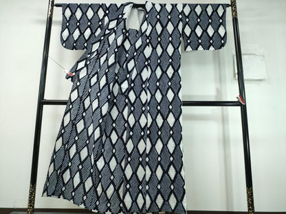 平和屋着物∴夏物　浴衣　有松鳴海絞り　菱文　綿　逸品　CABJ0355ng