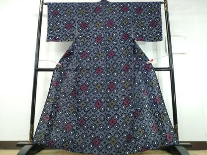 平和屋着物∴夏物　浴衣　有松鳴海絞り　花菱文　綿　逸品　CABJ0360ng