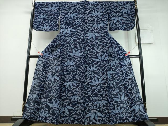 平和屋着物∴夏物　浴衣　有松鳴海絞り　芝草笹文　綿　逸品　CABJ0365ng