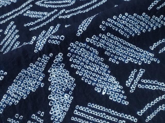 平和屋着物∴夏物　浴衣　有松鳴海絞り　芝草笹文　綿　逸品　CABJ0365ng