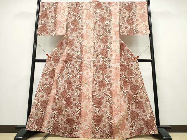 平和屋着物∴夏物　浴衣　注染　菊唐草文　綿　逸品　CABJ0371ng