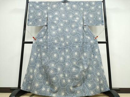 平和屋着物∴夏物　竺仙鑑製　浴衣　菊尽くし　綿　逸品　CABJ0373ng