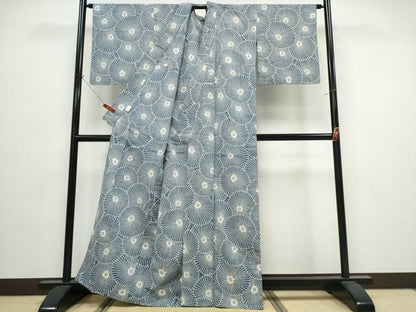 平和屋着物∴夏物　竺仙鑑製　浴衣　菊尽くし　綿　逸品　CABJ0373ng