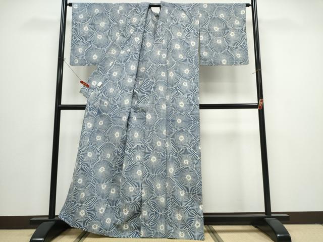 平和屋着物∴夏物　竺仙鑑製　浴衣　菊尽くし　綿　逸品　CABJ0373ng