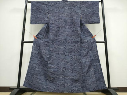 平和屋着物∴夏物　浴衣　注染　霞笹菊唐草文　綿　逸品　CABJ0374ng