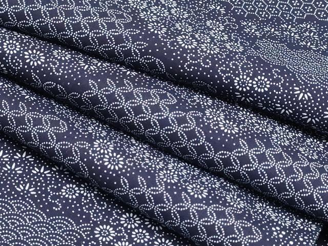 平和屋着物∴夏物　浴衣　注染　霞笹菊唐草文　綿　逸品　CABJ0374ng