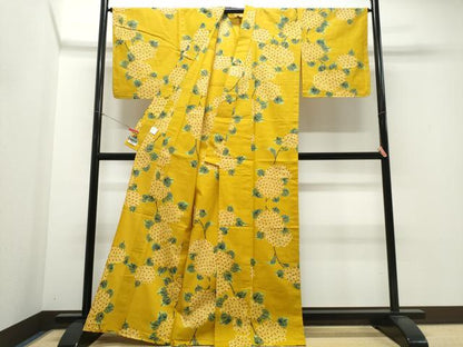 平和屋着物∴世界的ファッションデザイナー　山本寛斎　kansaiブランド　夏物　浴衣　注染　紫陽花　日本製　綿　逸品　未使用　CABJ0376ng