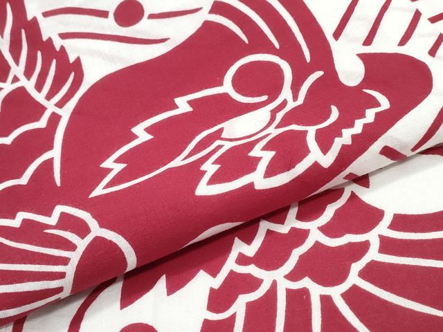 平和屋着物∴夏物　浴衣　注染　手縫い　鯉の滝登り　綿　逸品　CABJ0379ng