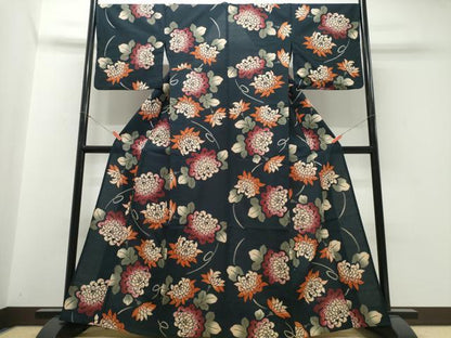 平和屋着物∴夏物　こむさでもーど・COMME CA DU MODE　浴衣　注染　乱菊　黒地　日本製　綿　逸品　CABJ0381ng