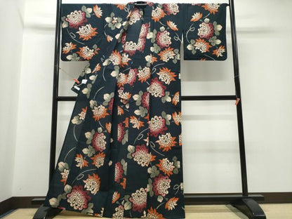 平和屋着物∴夏物　こむさでもーど・COMME CA DU MODE　浴衣　注染　乱菊　黒地　日本製　綿　逸品　CABJ0381ng