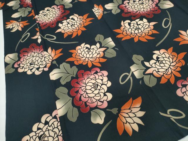 平和屋着物∴夏物　こむさでもーど・COMME CA DU MODE　浴衣　注染　乱菊　黒地　日本製　綿　逸品　CABJ0381ng