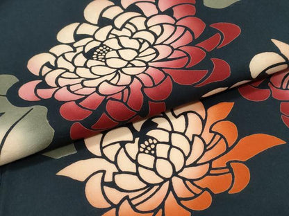 平和屋着物∴夏物　こむさでもーど・COMME CA DU MODE　浴衣　注染　乱菊　黒地　日本製　綿　逸品　CABJ0381ng