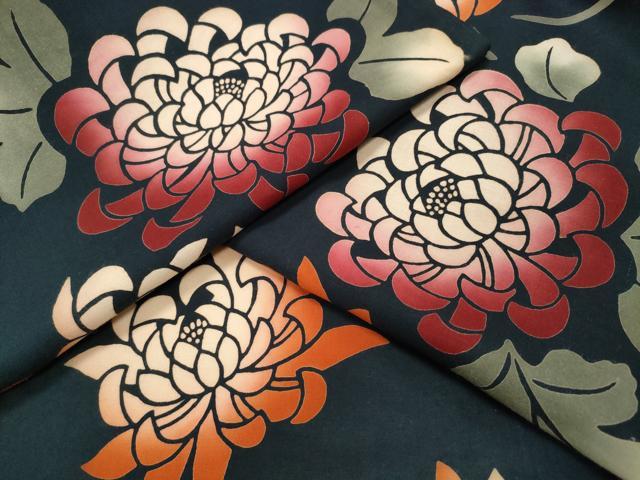平和屋着物∴夏物　こむさでもーど・COMME CA DU MODE　浴衣　注染　乱菊　黒地　日本製　綿　逸品　CABJ0381ng