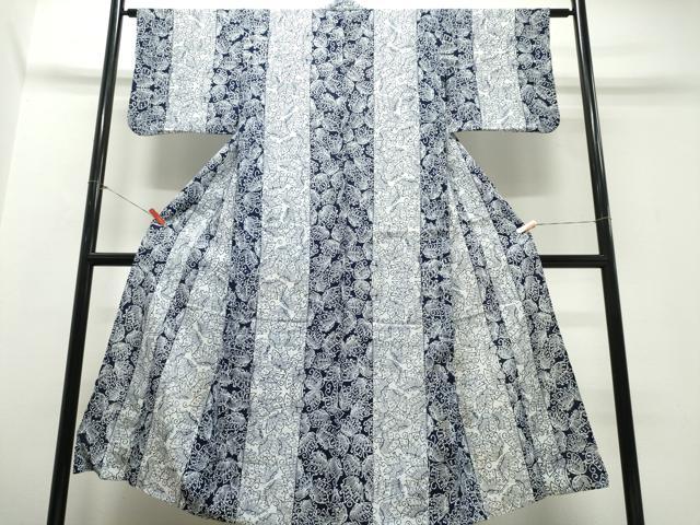 平和屋着物∴夏物　浴衣　注染　舞蝶間道　綿　逸品　CABJ0382ng