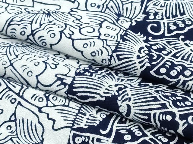 平和屋着物∴夏物　浴衣　注染　舞蝶間道　綿　逸品　CABJ0382ng