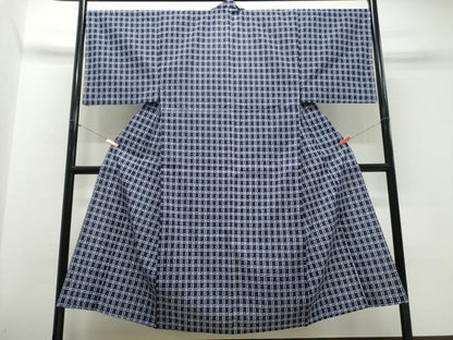 平和屋着物∴夏物　男性　浴衣　注染　手縫い　天井文　綿　逸品　CABJ0388ng