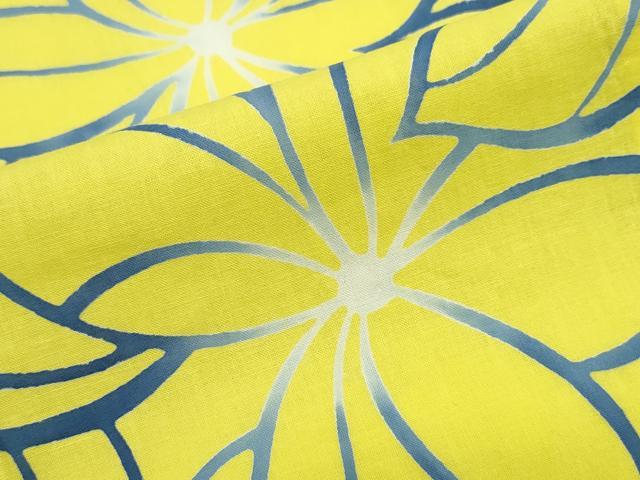 平和屋着物∴夏物　浴衣　注染　手縫い　舞花文　綿　逸品　未使用　CABJ0389ng